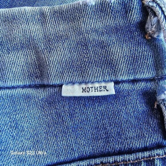 Mother womens blue high rise distressed skinny jeans fit Sz 0 - Picture 8 of 8